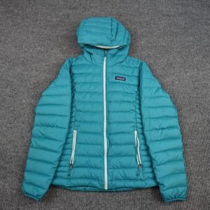 Patagonia Down Sweater Hoody Jacket Womens Small Blue Puffer Full Zip 84711